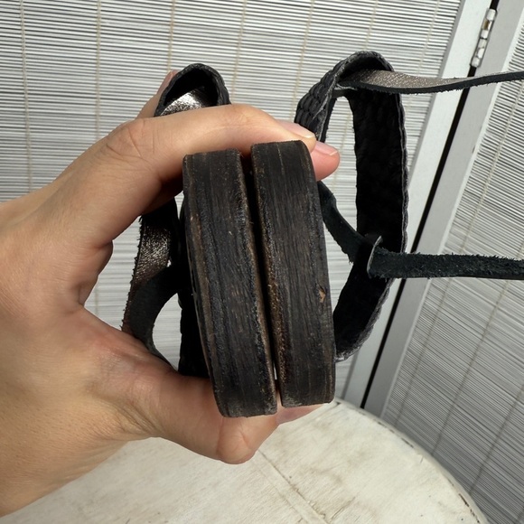 Freebird Sandals Sea Braided Black Silver Leather Adjustable Strap Boho Size 7 - Picture 5 of 7